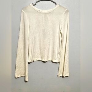 American Eagle Outfitters Cream Long Sleeve Top M
